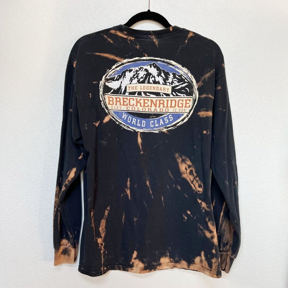 Breckenridge Colorado Tie Dye Black Long Sleeve Tee Size Medium